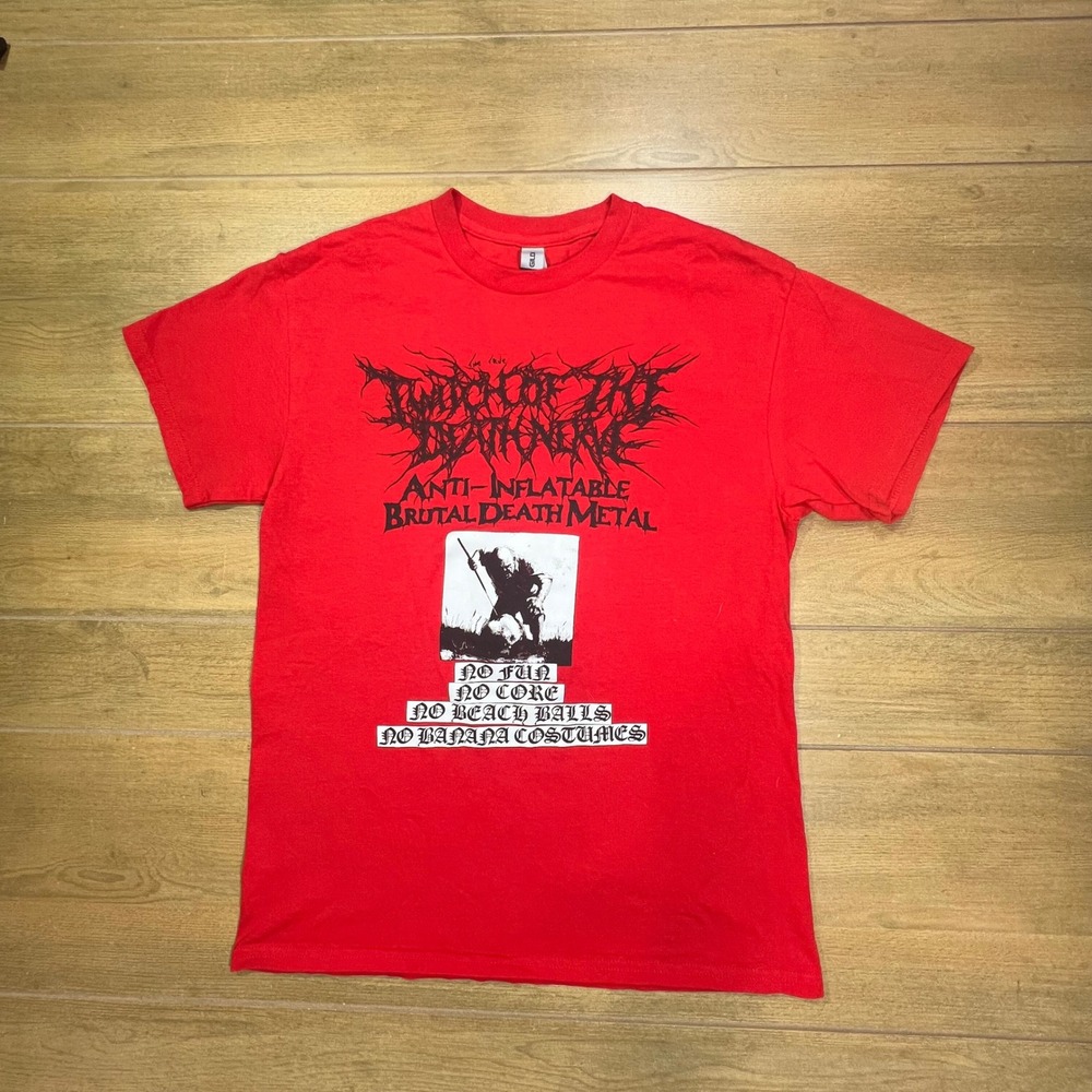 Twitch of the Death Nerve Anti-Inflatable Brutal Death Metal Red T-Shirt Mens M